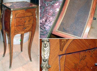 Lot 330 - Louis XV Style Marquetry Inlaid Side Table The...