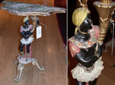 Lot 169 - Italian Polychrome Blackamoor Figural Console...