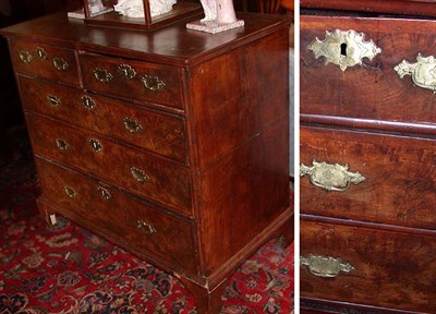 Lot 393 - George II Style Burl-Wood Chest of Drawers
