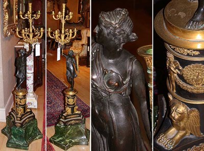 Lot 152 - Pair of Massive Empire Style Gilt and...