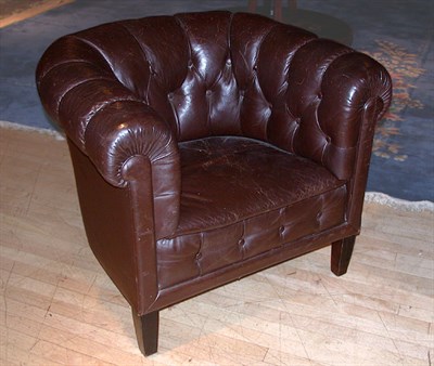 Lot 309 - Edwardian Leather Upholstered Club Chair