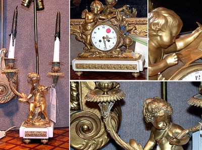 Lot 496 - Louis XVI Style Gilt-Bronze and Marble...