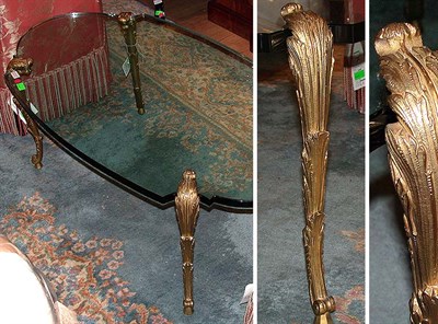 Lot 512 - Louis XV Style Gilt-Bronze and Glass Low Table