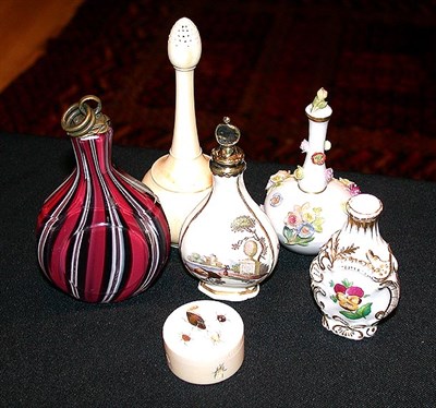 Lot 350 - Group of Five Victorian Scent Bottles...