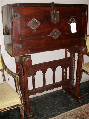 Lot 122 - Spanish Wrought Iron Bound Walnut Vargueno The...