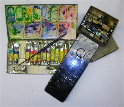 Lot 46 - [HASSAM, CHILDE] Three compartmented metal and...