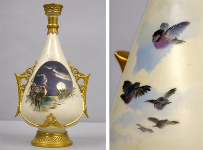 Lot 520 - Royal Worcester Porcelain Two-Handled Vase...