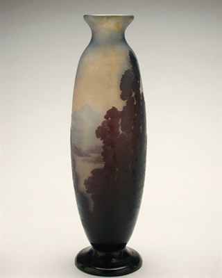 Lot 853 - Galle Cameo Glass Vase Of swollen cylindrical...
