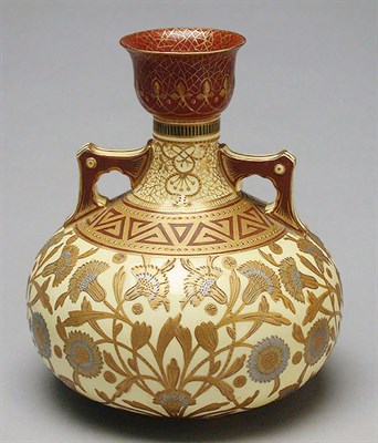Lot 554 - Royal Crown Derby Two-Handled Porcelain Vase...