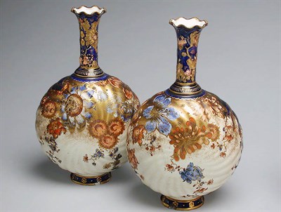 Lot 550 - Pair of Royal Crown Derby Porcelain Vases Each...