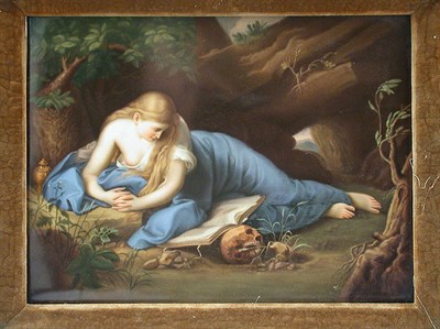 Lot 328 - KPM Porcelain Plaque Depicting a reclining...