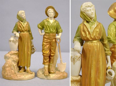 Lot 525 - Pair of Royal Worcester Porcelain Figures...