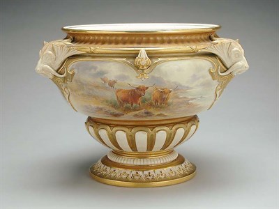 Lot 503 - Royal Worcester Porcelain Jardiniere Decorated...