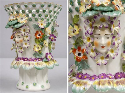 Lot 578 - Continental Floral Encrusted Porcelain Urn...