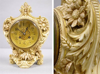 Lot 524 - Royal Worcester Porcelain Clock The molded...