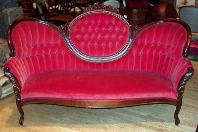 Lot 409 - Victorian Style Walnut Loveseat