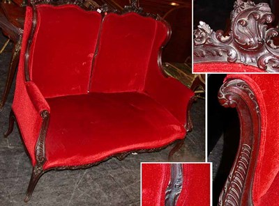 Lot 264 - Louis XV Style Upholstered Double Chair Back...