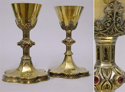 Lot 448 - Two Gilt Sterling Silver Chalices Height 9 1/4...