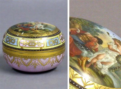 Lot 197 - Vienna Style Porcelain Circular Covered Box...