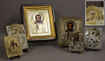 Lot 215 - Group of Russian Icons Comprising three...