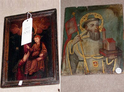 Lot 216A - Spanish Colonial Icon 18th Century. Depicting...