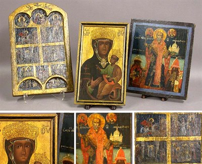 Lot 220 - Group of Icons Comprising one Russian...