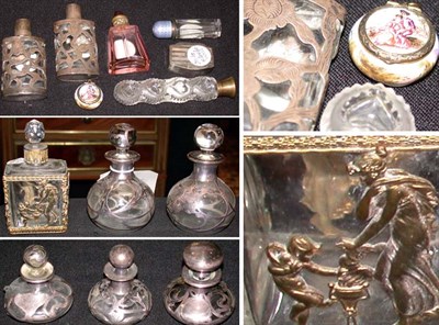 Lot 211 - Group of Glass, Silver and Enamel Perfume...