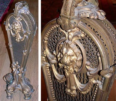 Lot 326 - Louis XVI Style Gilt-Brass Butterfly Fire Screen