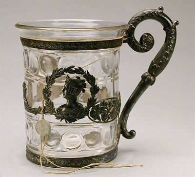 Lot 156 - Russian Silver Mounted Glass Beaker with...