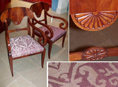 Lot 403 - Pair of Biedermeier Style Upholstered Mahogany...