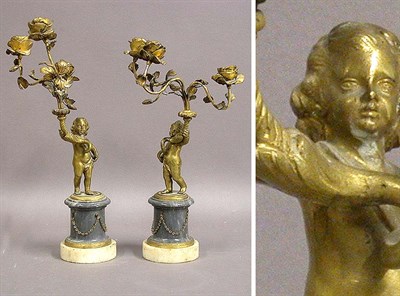 Lot 136 - Pair of Louis XV Style Bronze and Marble...