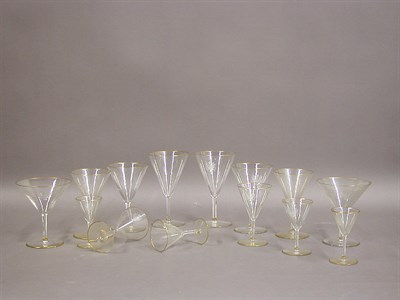 Lot 208 - Belgian Glass Partial Stemware Service Each...