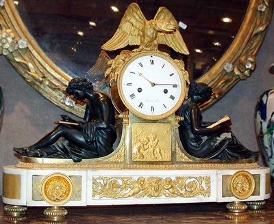 Lot 199 - Louis XVI Style Bronze and White Marble Mantel...