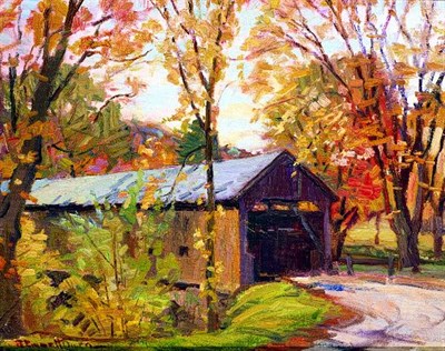Lot 217 - Robert Emmett Owen 1878-1957 COVERED BRIDGE AT...
