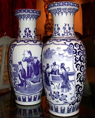Lot 458 - Pair of Chinese Blue and White Porcelain Vases