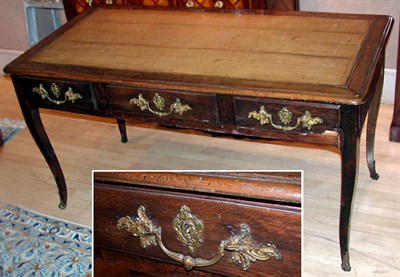 Lot 204 - Provincial Louis XV Style Leather Inset Walnut...