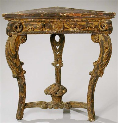 Lot 674 - Italian Neoclassical Gilt-Wood Corner Console...