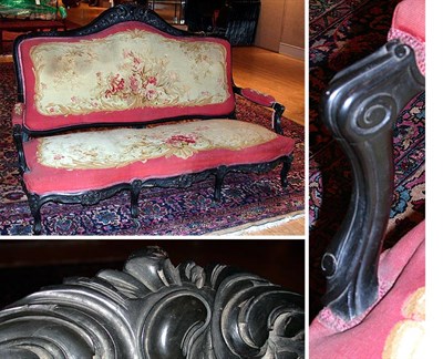 Lot 694 - Napoleon III Mahogany Parlor Suite Comprising...