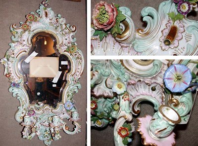 Lot 669 - Dresden Porcelain Sconce The cartouche-shaped...