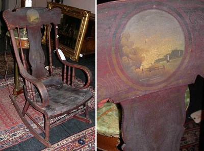 Lot 712 - Victorian Painted Hardwood Rocking Chair