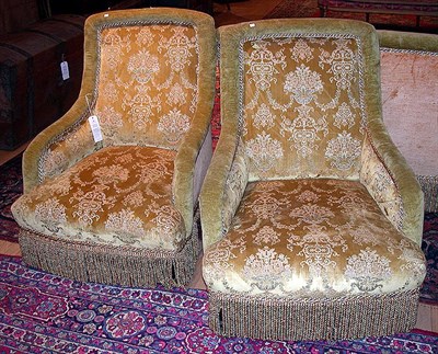 Lot 681 - Pair of Victorian Velvet Upholstered Turkish...