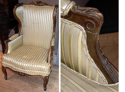 Lot 206 - Louis XV Style Upholstered Gilt-Wood Bergere a...