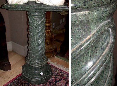 Lot 707 - Classical Style Green Marble Pedestal Height...