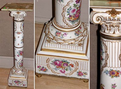 Lot 387 - Dresden Porcelain Columnar Pedestal Height 40...
