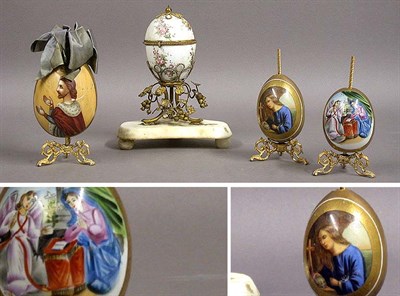 Lot 123 - Group of Eight Russian Porcelain Easter Eggs...