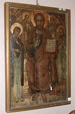 Lot 223 - Greek or Russian Icon Depicting Christ and...
