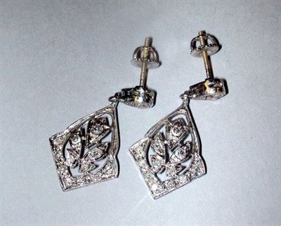 Lot 230 - Pair of Diamond Pendant Earrings