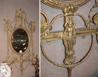 Lot 603 - George III Style Gilt-Wood Mirror Of oval form,...