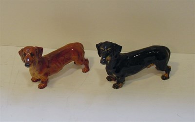 Lot 12 - Two Royal Doulton Porcelain Dachshunds HN 1129...