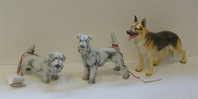 Lot 7 - Two Cacciapuoti Bisque Porcelain Schnauzers;...